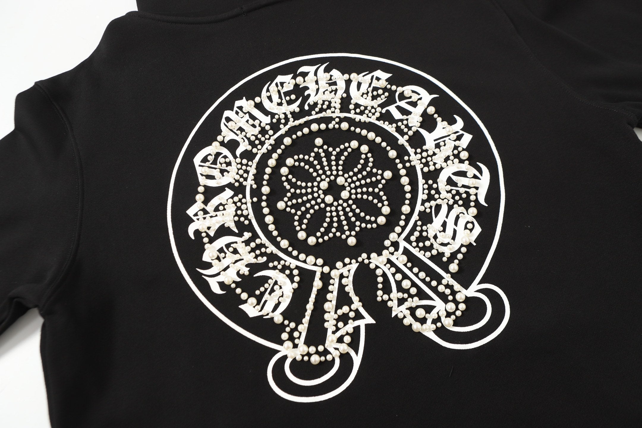 Rhinestone Horseshoe Hoodie - Black Gothic Streetwear Sweatshirt 2601