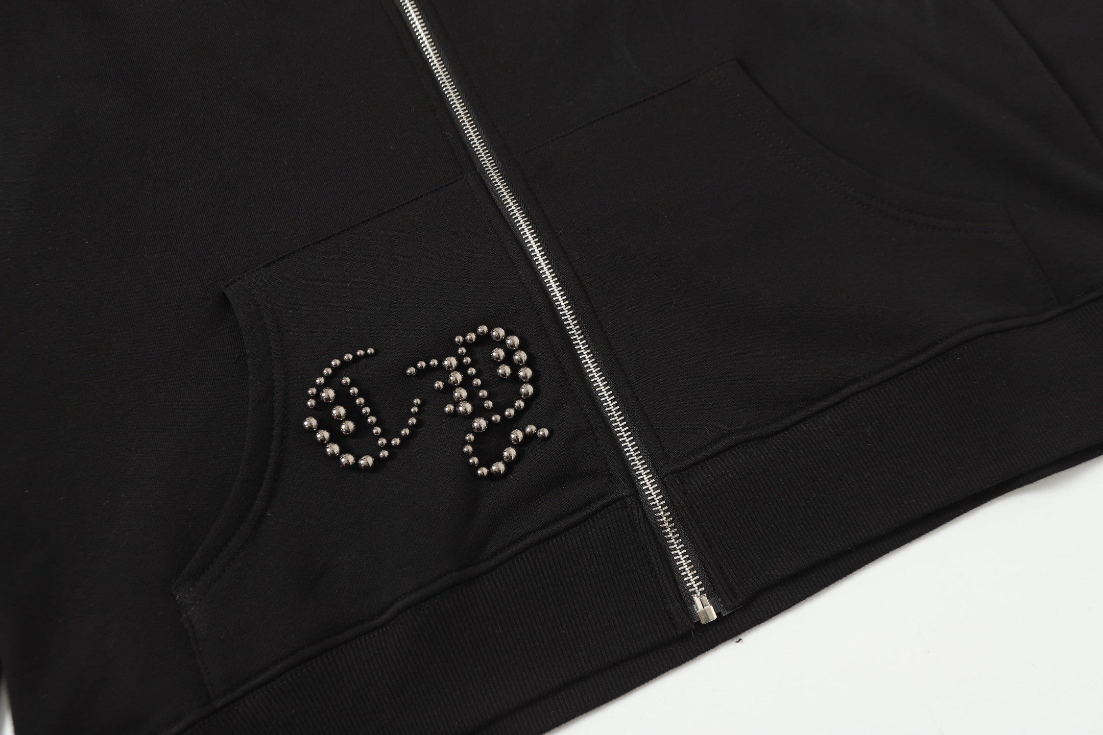 Rhinestone Cross Hoodie - Black Gothic Streetwear Sweatshirt 2633