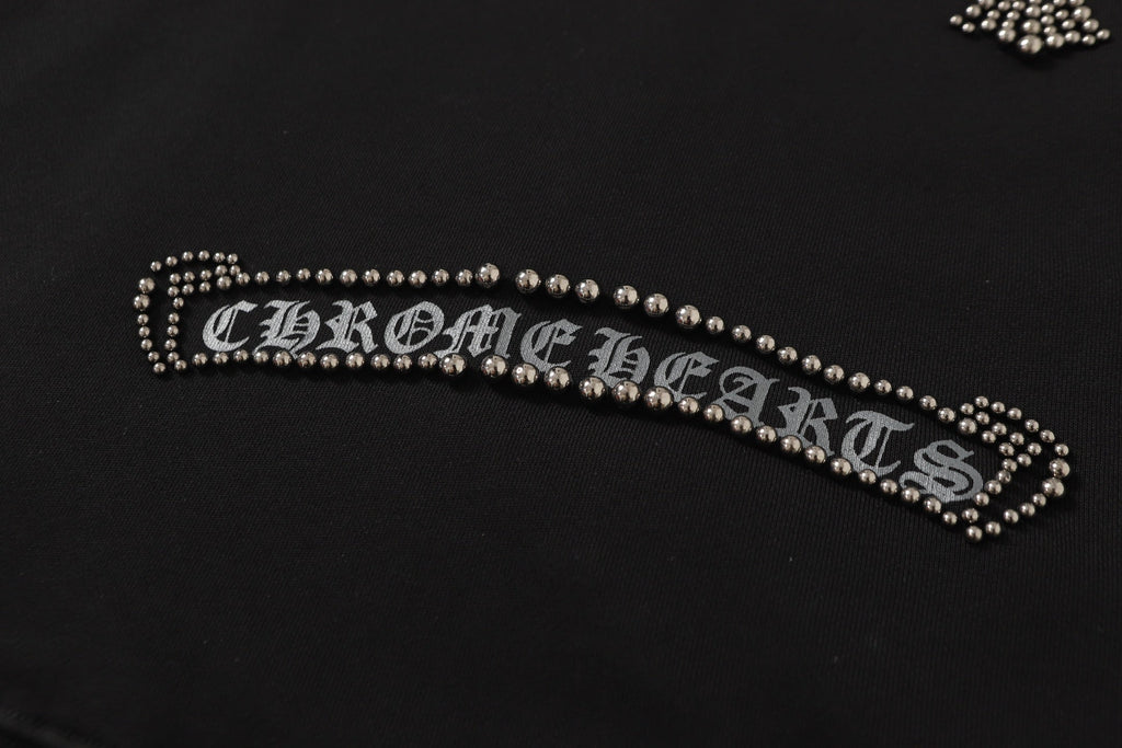 Rhinestone Cross Hoodie - Black Gothic Streetwear Sweatshirt 2633