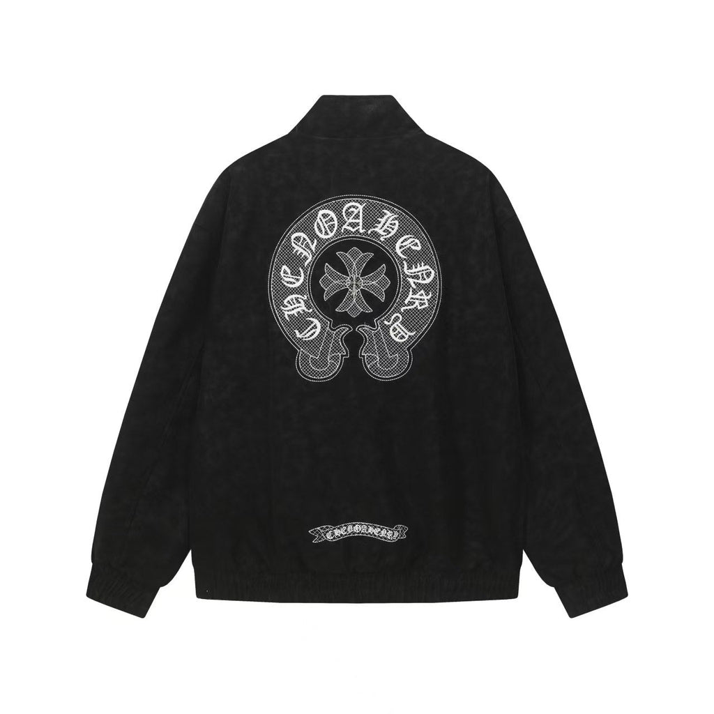 Horseshoe Cross Jacket - Black Street Embroidered Coat 8800