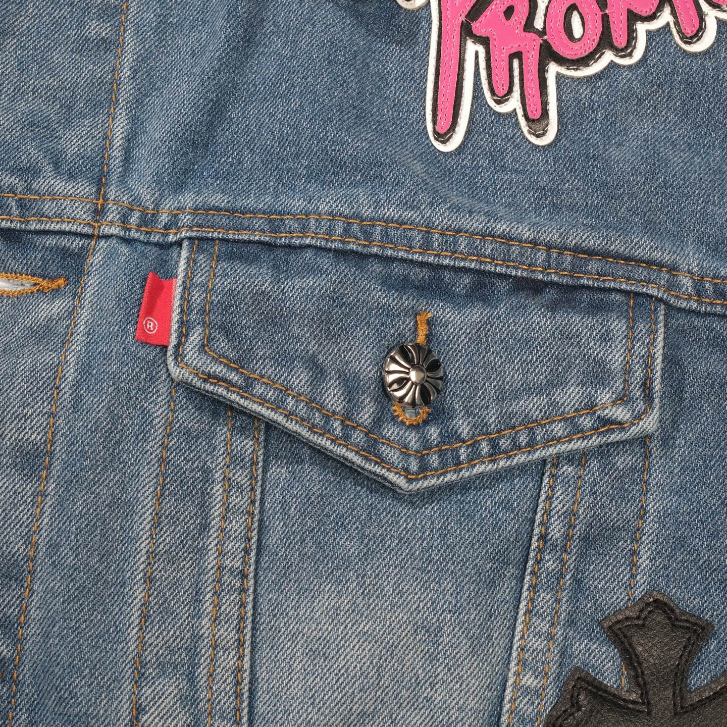 Patchwork Denim Jacket - Vintage Blue Gothic Street Jacket 0789